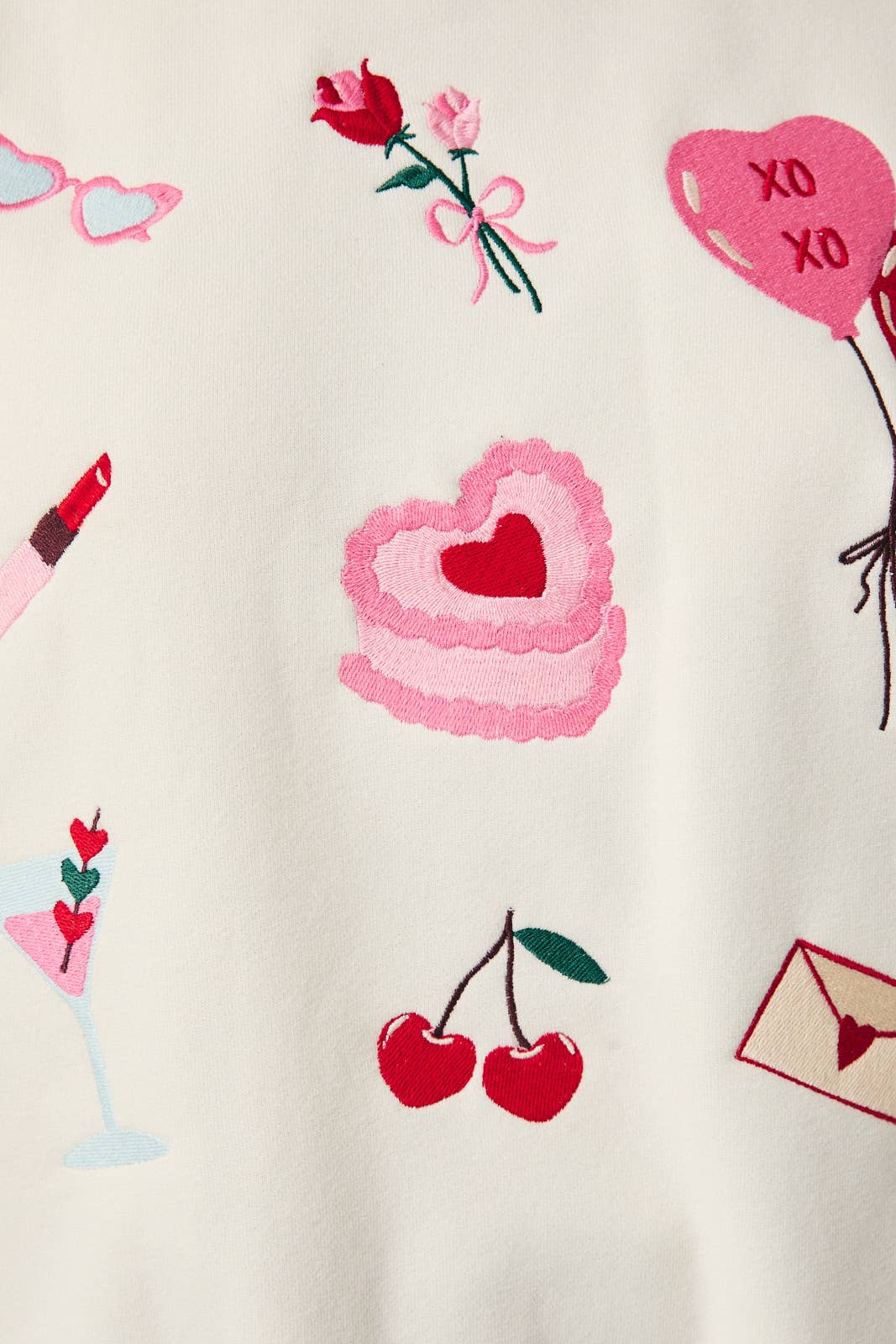ROUND NECK Valentine Embroidered Sweatshirt