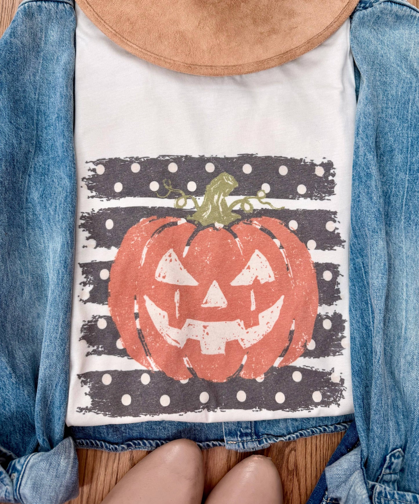 Halloween/Fall Polka Dot Pumpkin Graphic Tee