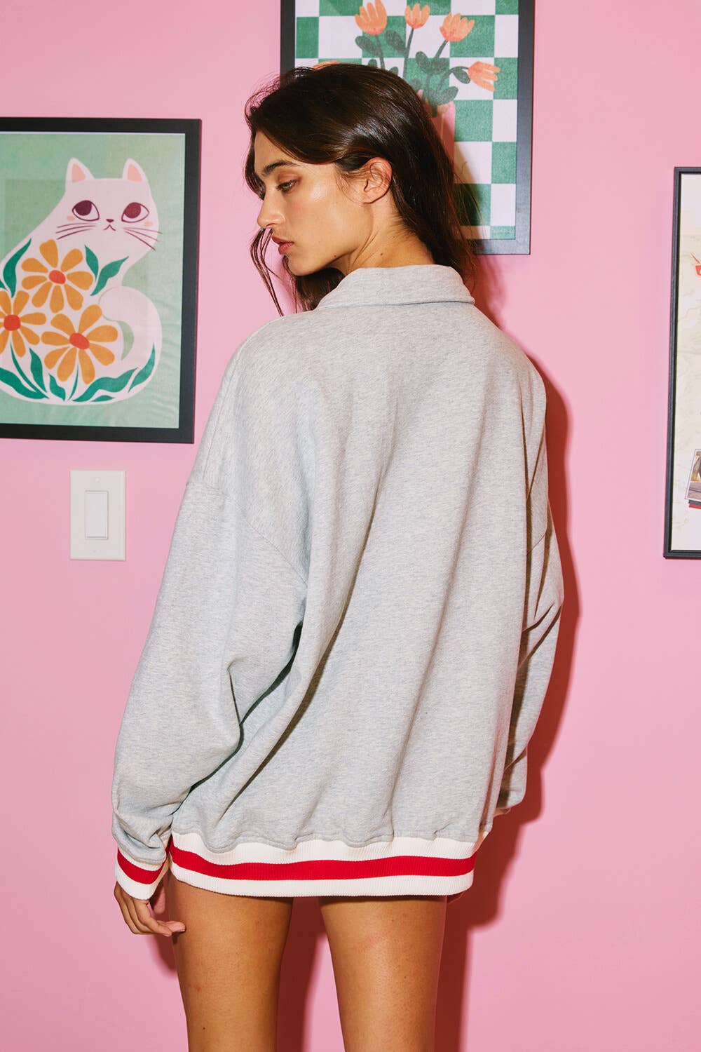 'GEORGIA' Stripe Elastic Banded Sweatshirt