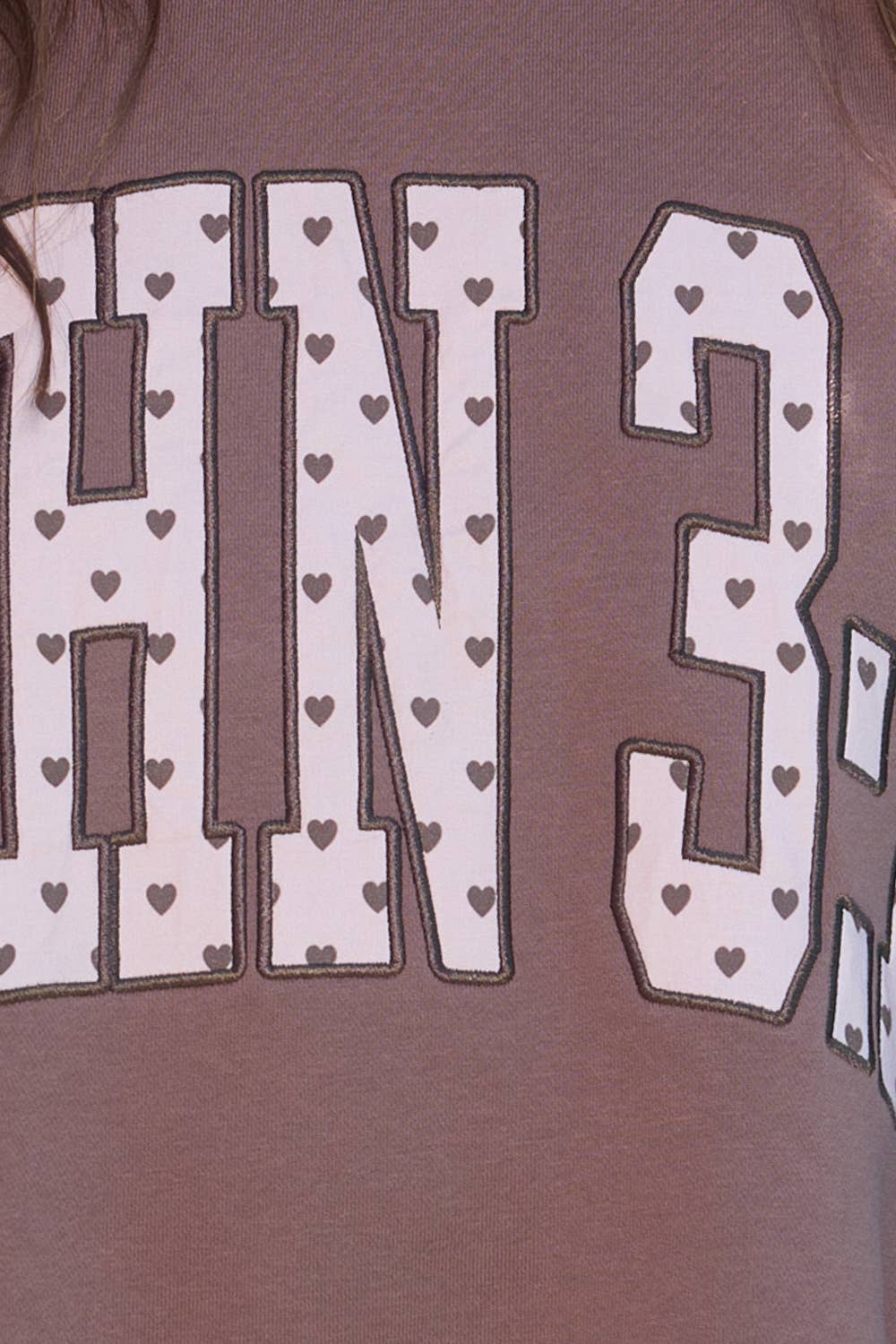 JOHN 3:16 Heart Applique Sweatshirt