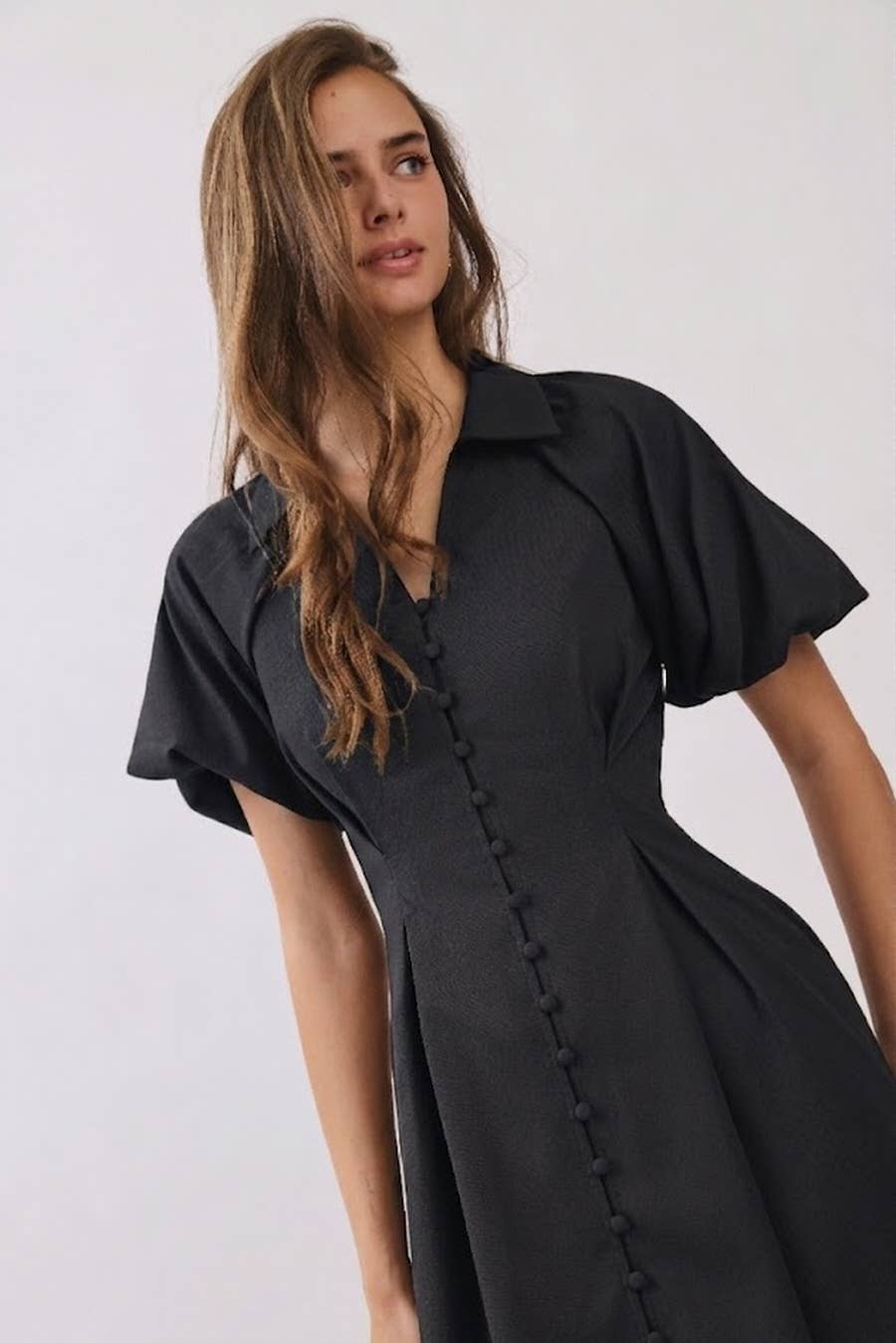 Button Front Midi Dress
