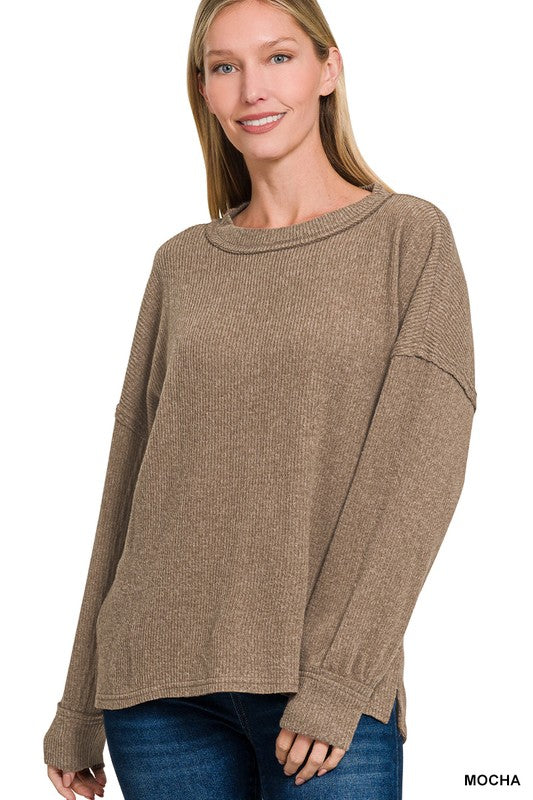 Brushed Ribbed Hacci Sweater