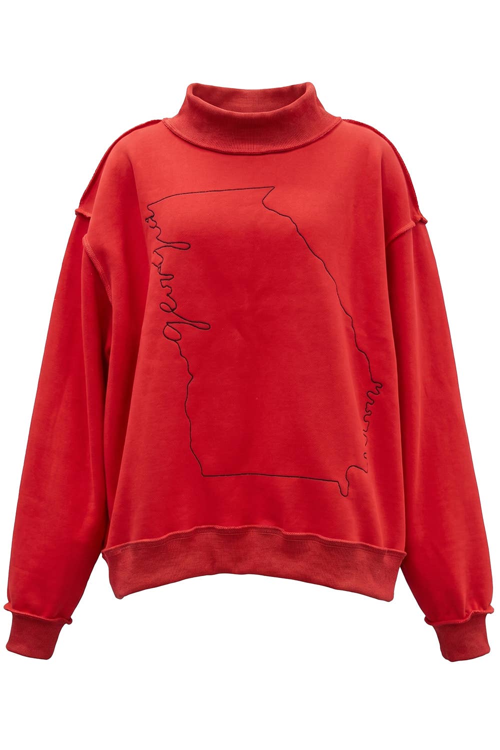 Georgia Map Outline Embroidered Sweatshirt
