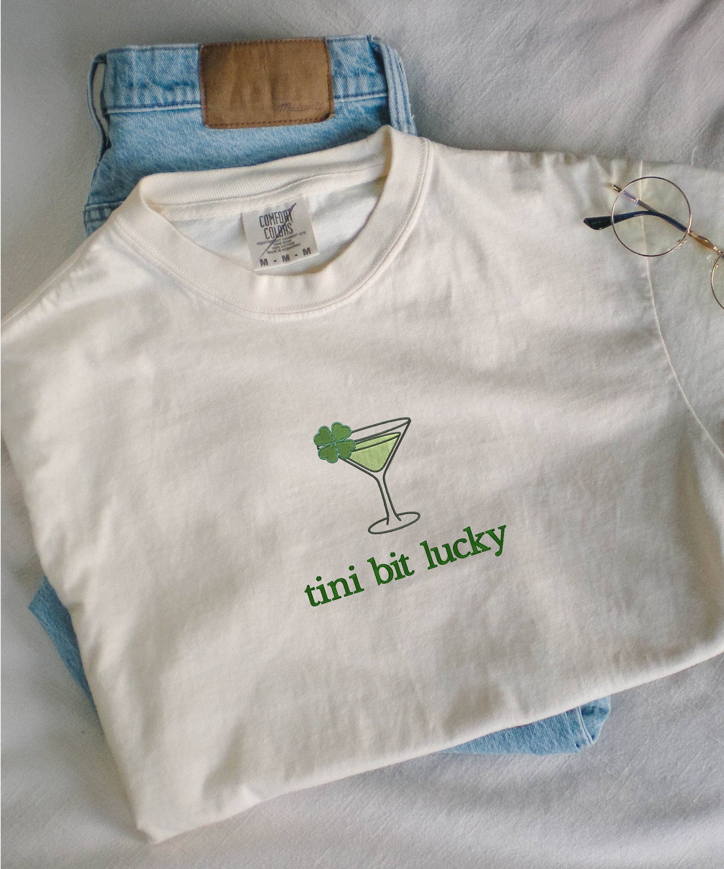Embroidered Tini Bit Lucky St. Patricks Day Shirt