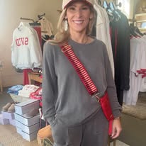 Raised Rib Round Neck Pants Set