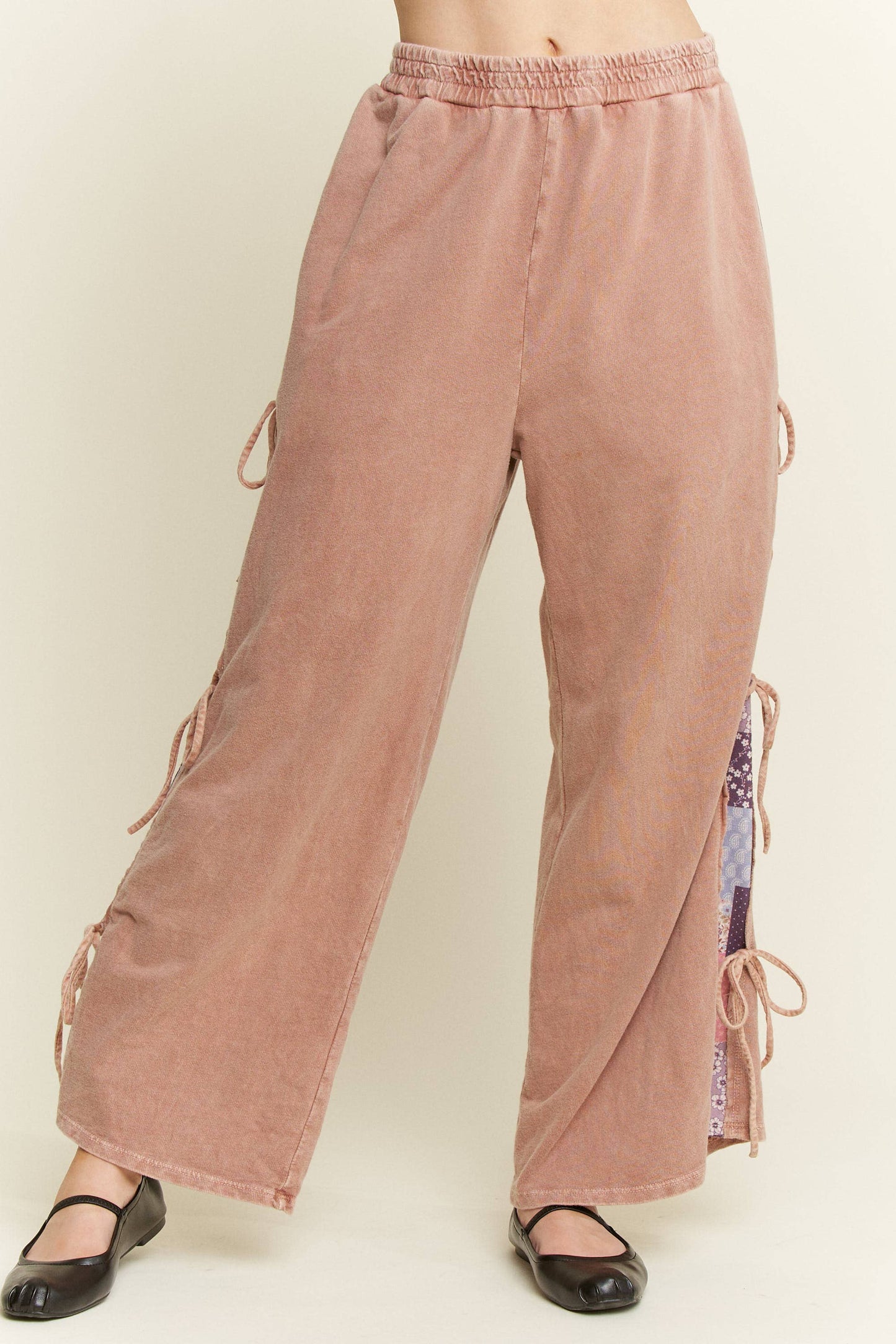 Mineral Washed Boho Patch Pants