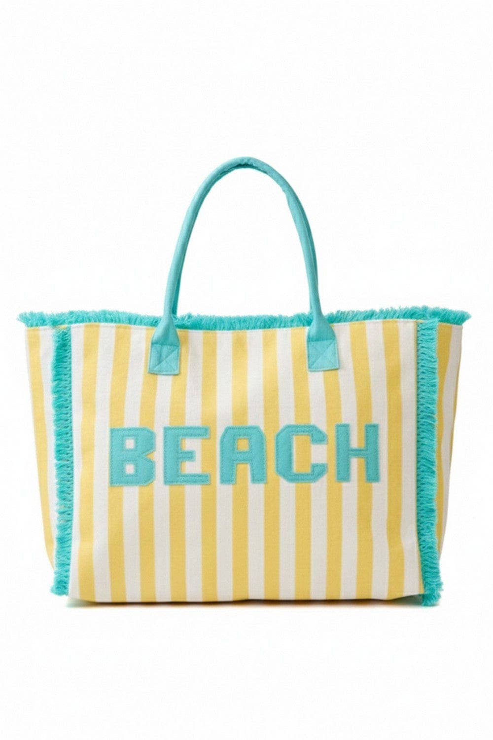 Striped Terry Cloth Beach Tote Bag