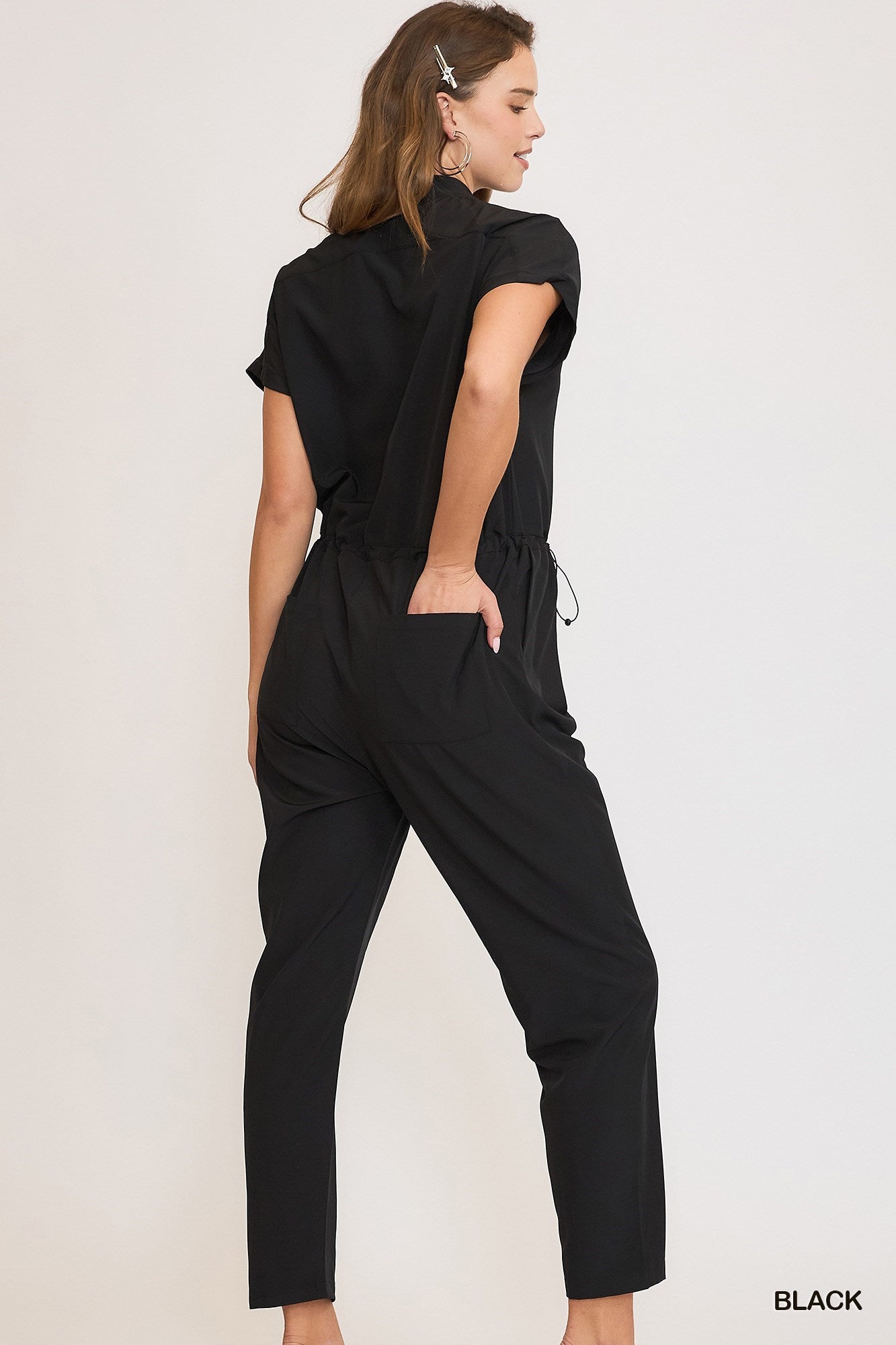 Zip-down Utility Jumpsuit