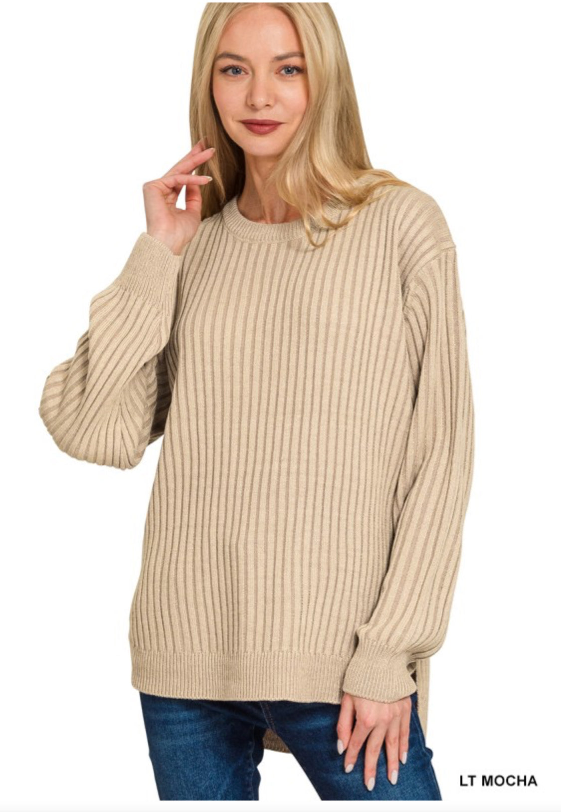 Curved Hem Sweater