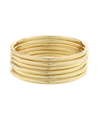 6 Row Stackable Metal Bangle Set