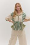 Striped Peplum Hoodie Top