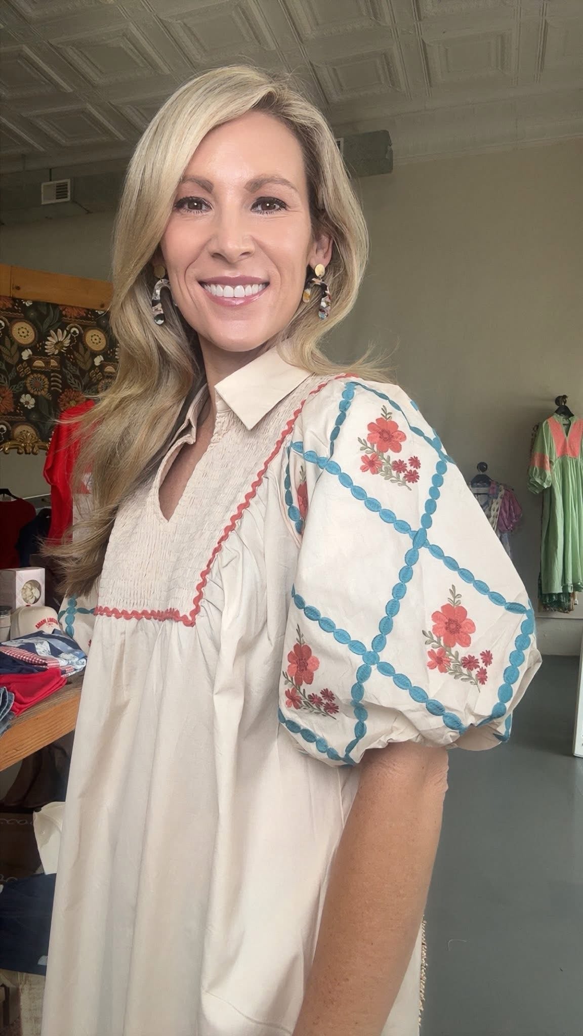Cotton Poplin Midi Dress
