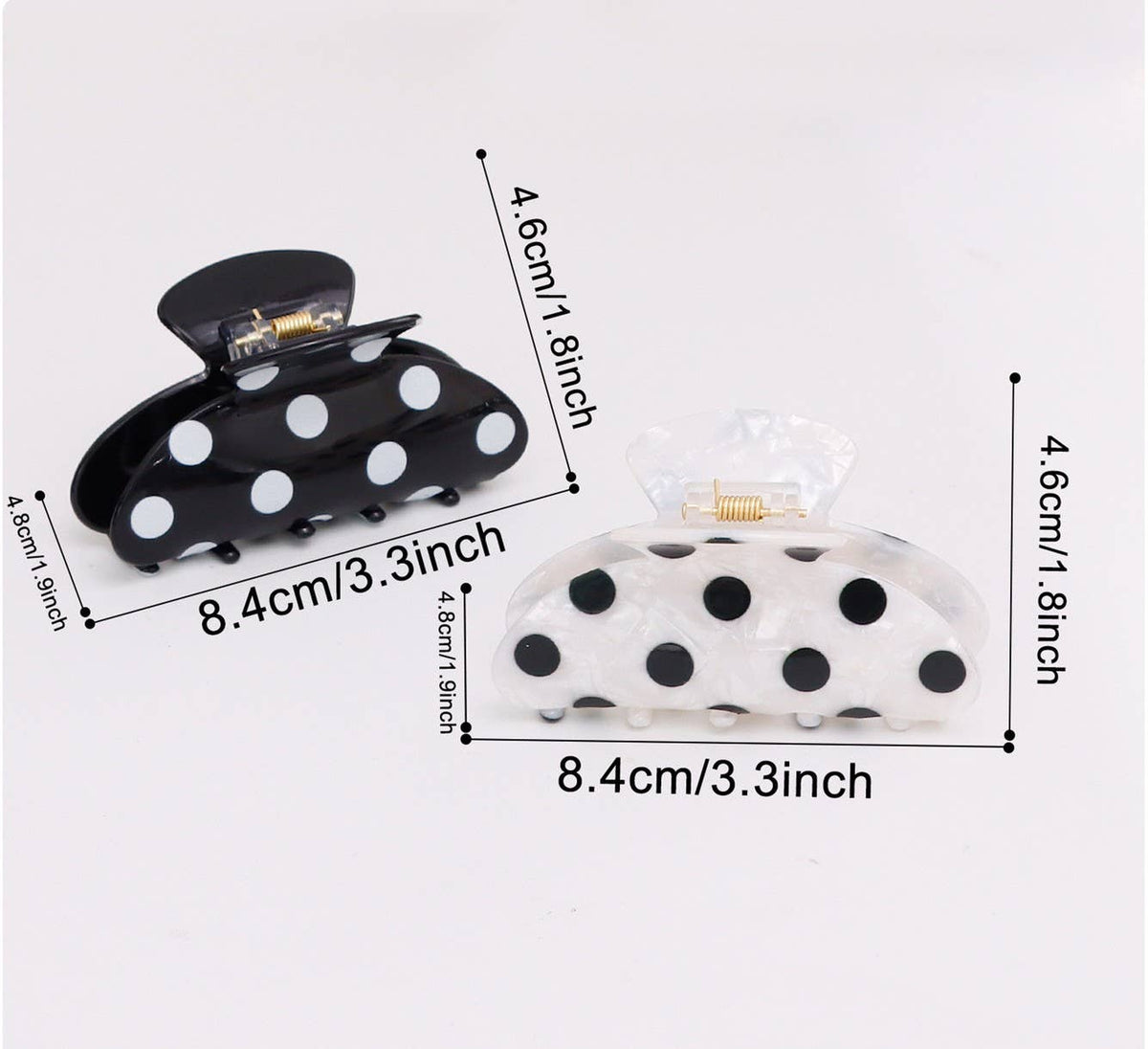 Vintage Polka Dot Hair Claw Clip