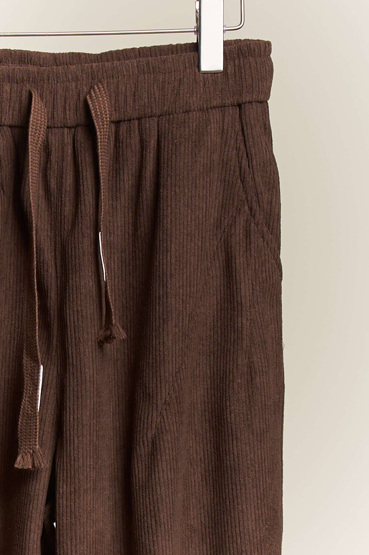 Daddy Fit Corduroy Baggy Pants with Elastic Waist