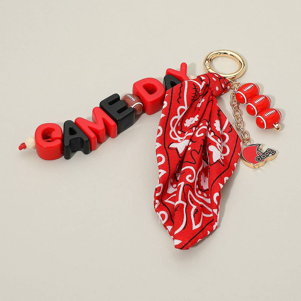 GAMEDAY Football Helmet Charm Bandana Fabric Scarf Keychain Bag Charm