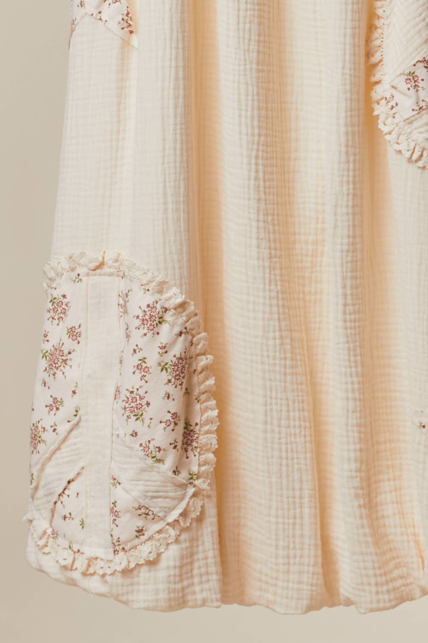 Peace Patchwork Ruffled Dress