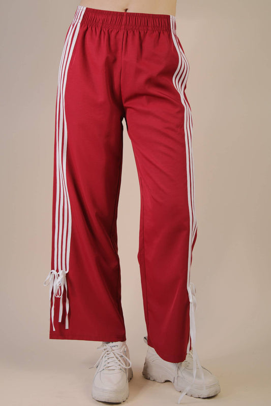 Side Ribbon Detail Jersey Pants