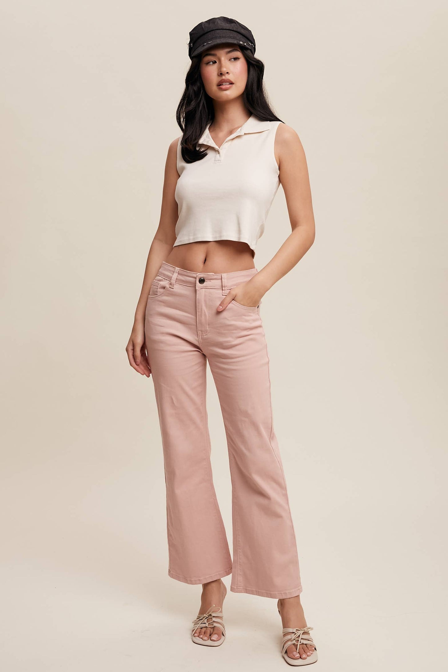 Stretch Wide-Leg Denim Jeans
