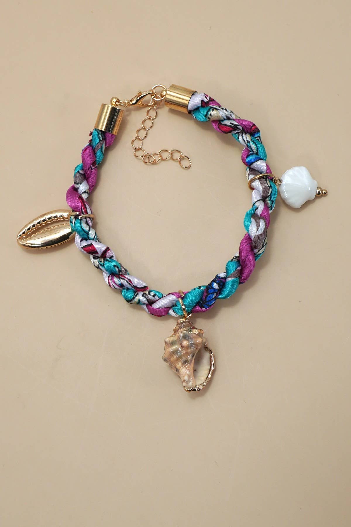 18K STAINLESS STEEL SCARF CHARM BRACELET