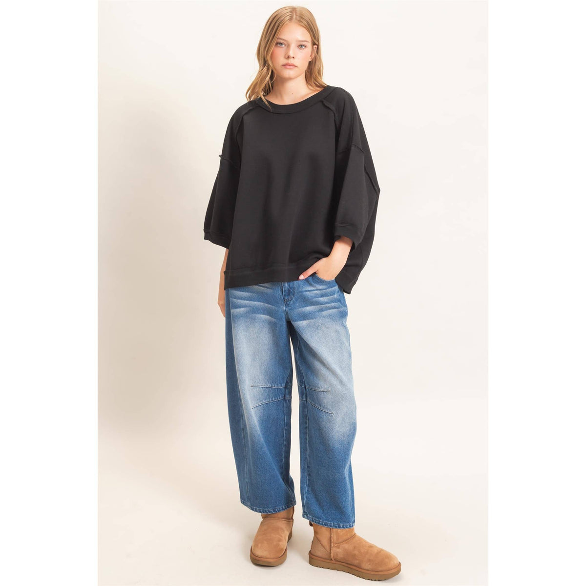 Raglan Sleeve Oversized Sweatshirt