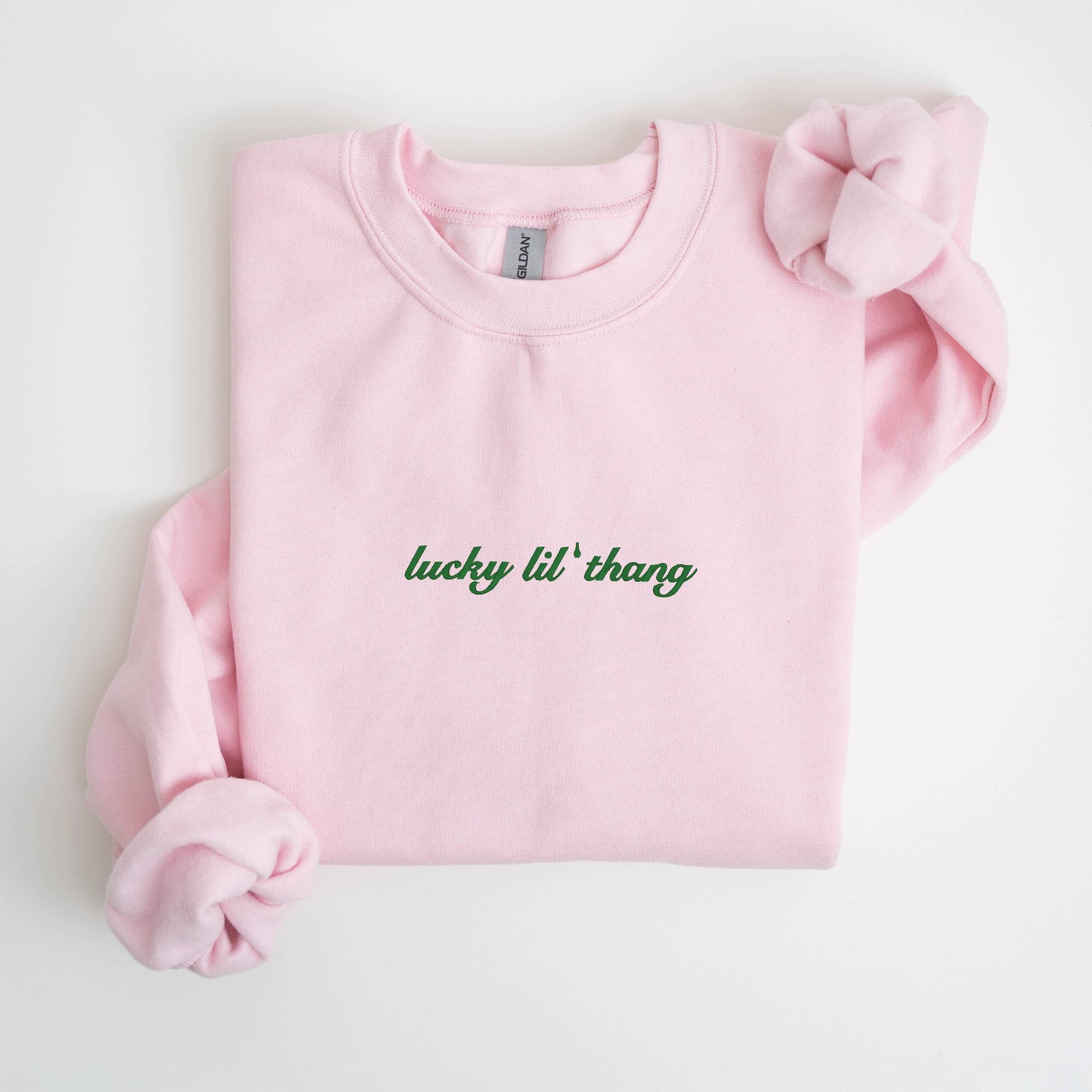Embroidered St Patrick Day Crewneck Sweatshirt Lucky Sweater