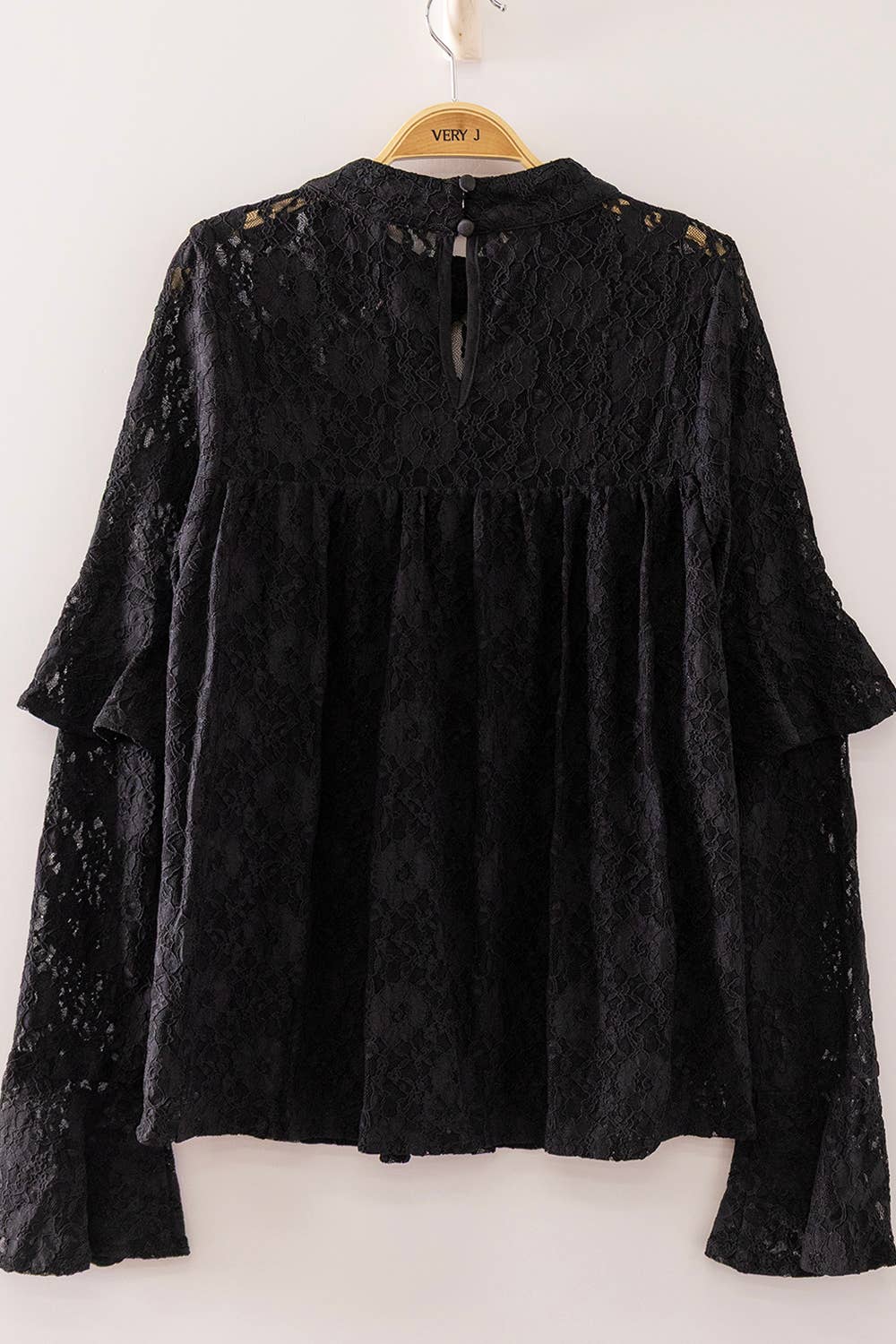 Lace Babydoll Mock Neck Top