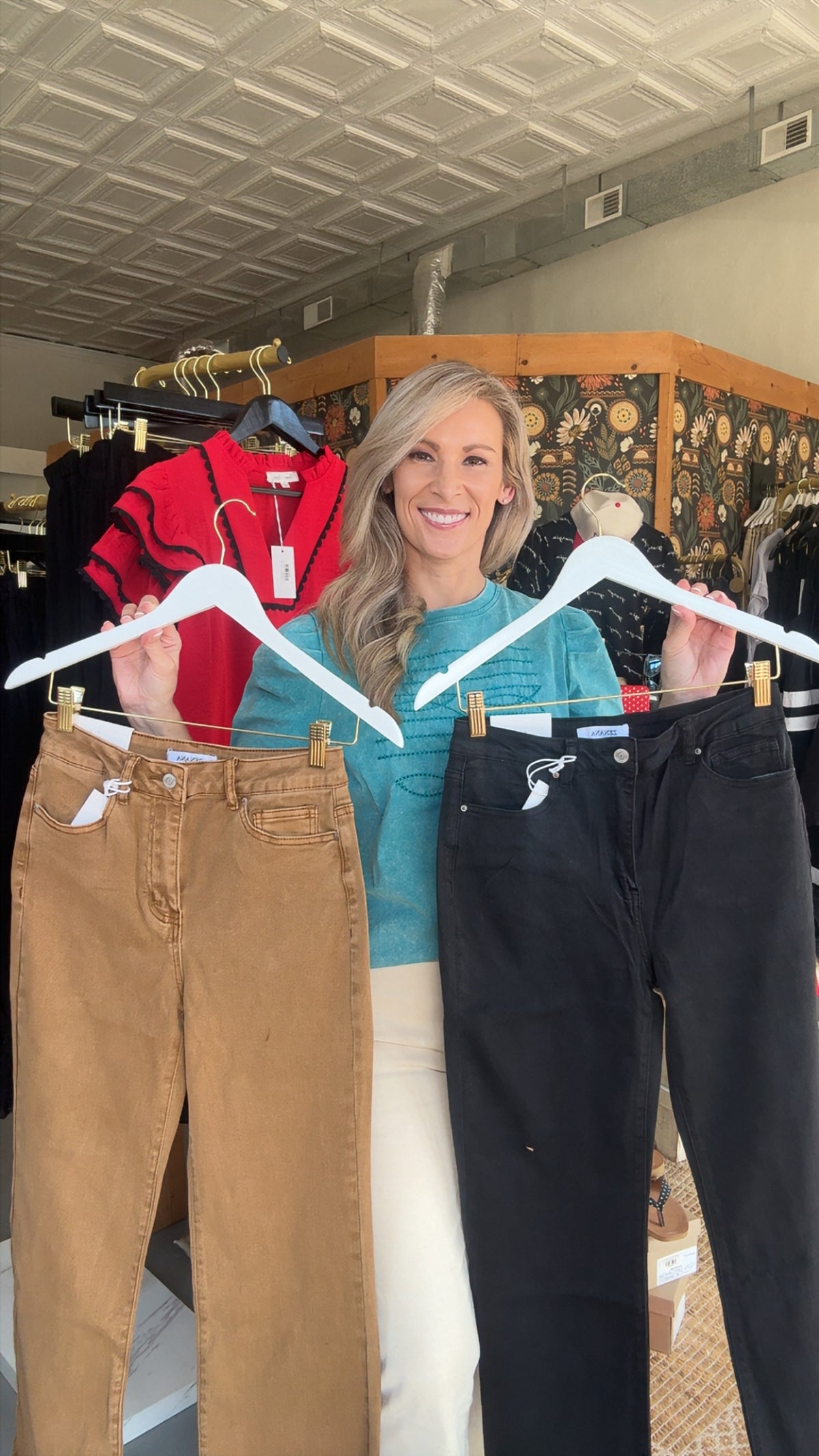 Acid Washed High Waist Bootcut Pants
