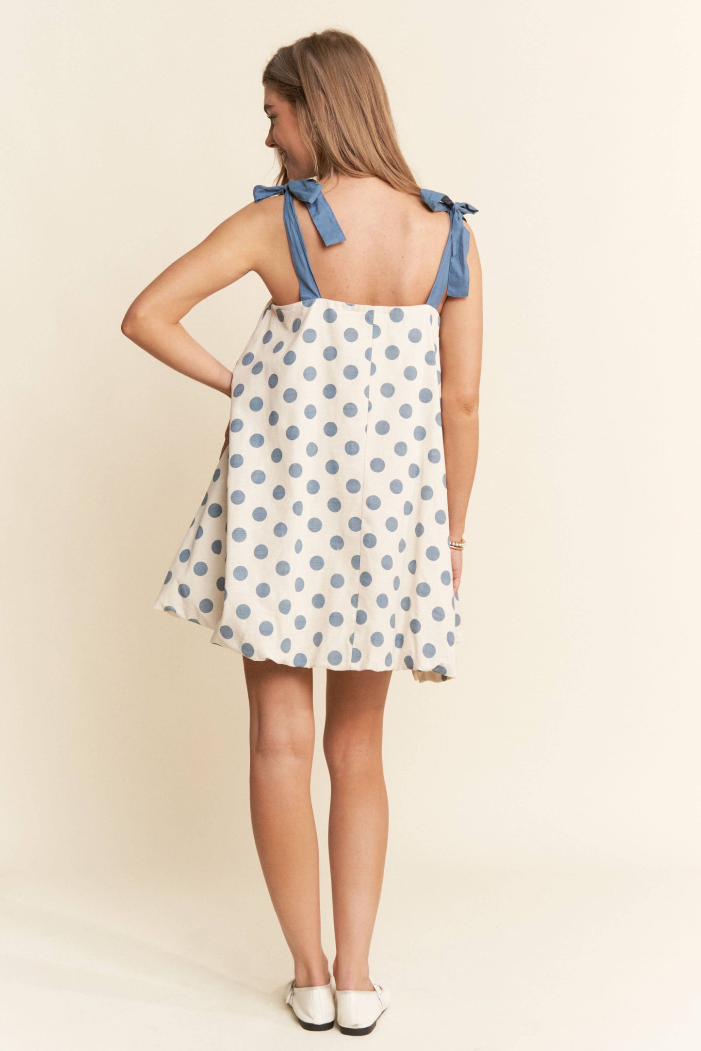 A-line Polka-dot Mini Dress