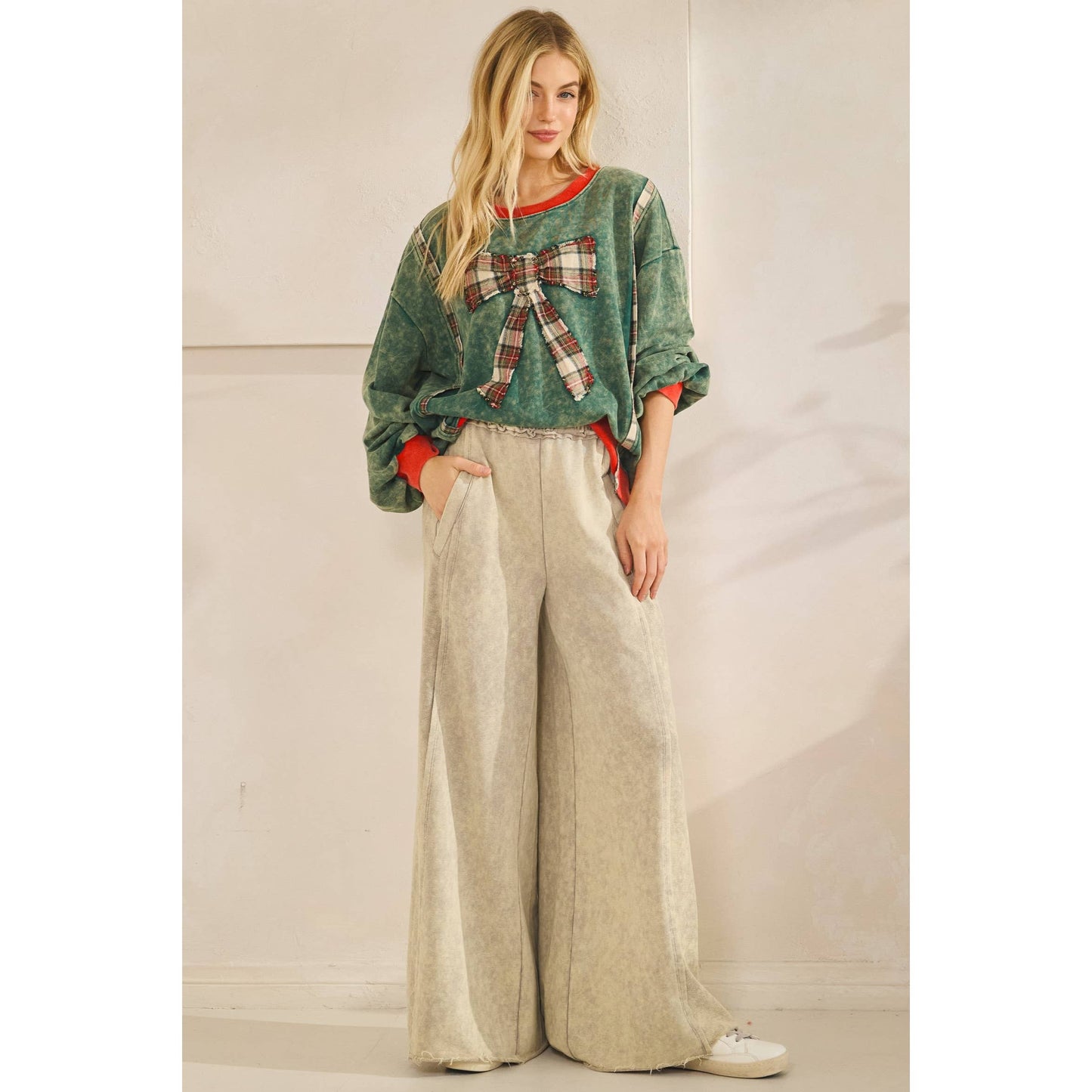 THE MERRY MINERAL-WASH BOW PULLOVER (ST8113)