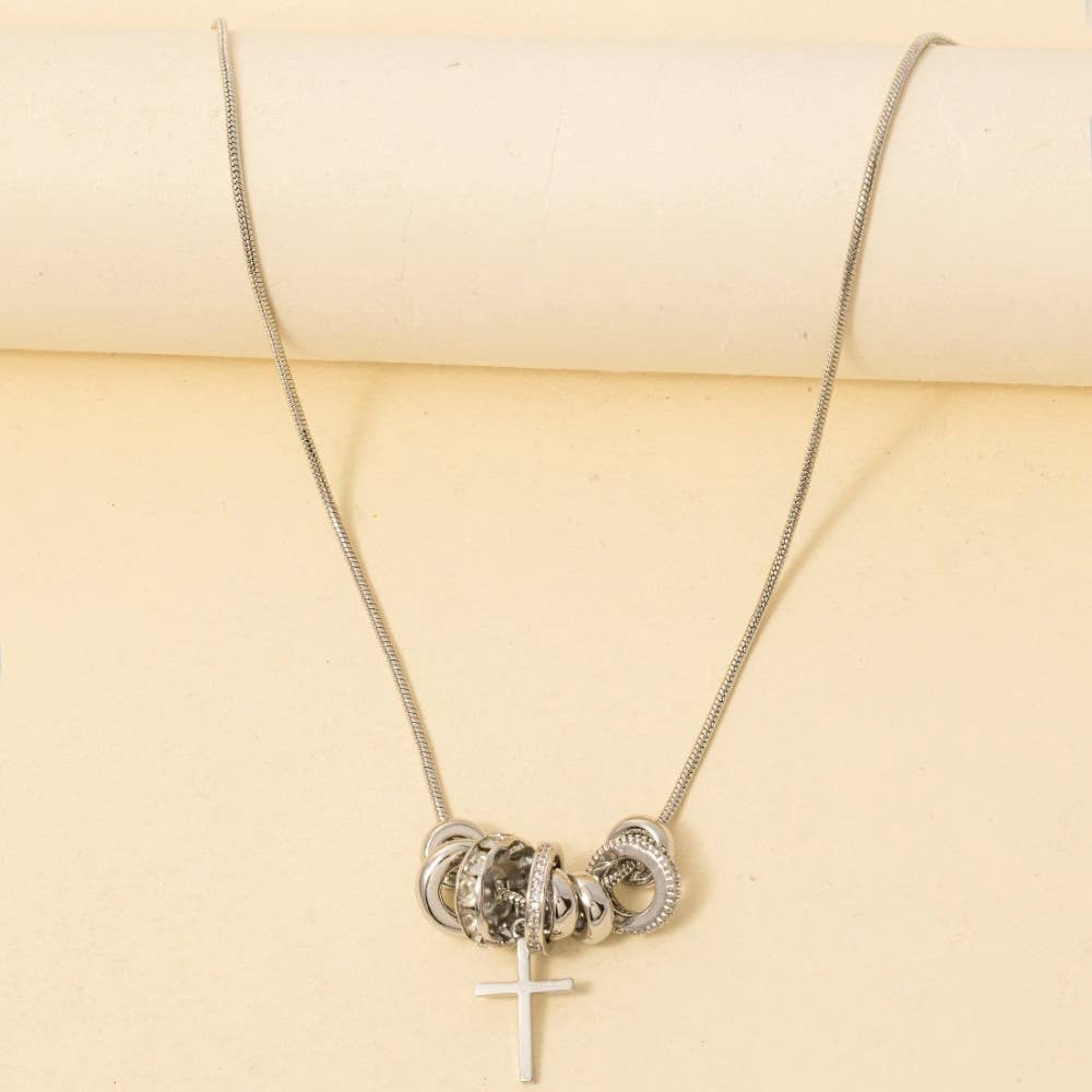 Gold Charms And Cross Necklace