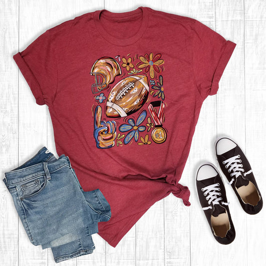 Floral Boho Gameday Football Graphic Tee
