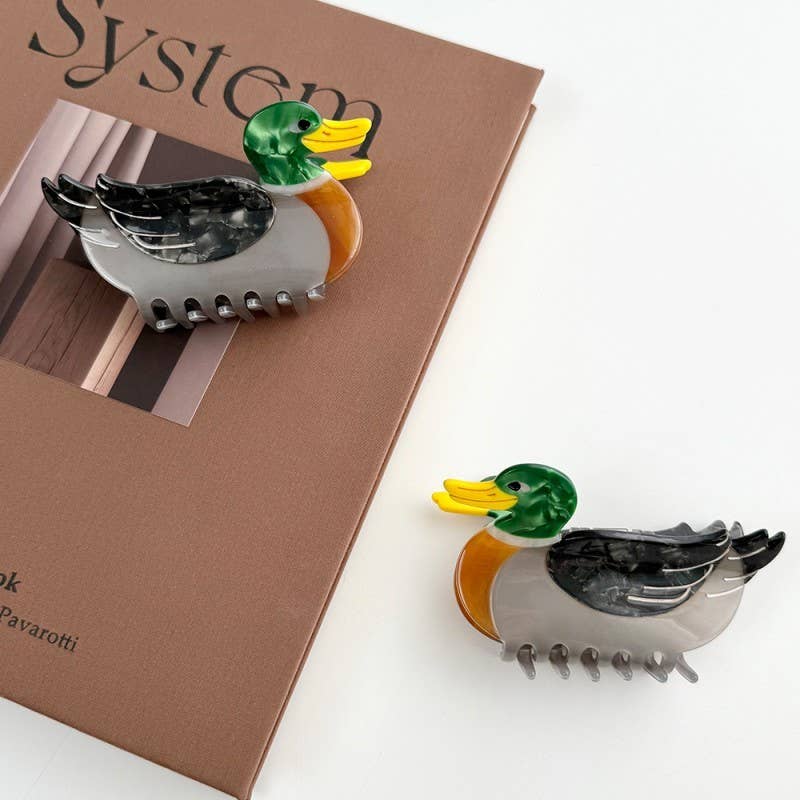 JUMBO MALLARD DUCK HAIR CLAW CLIPS