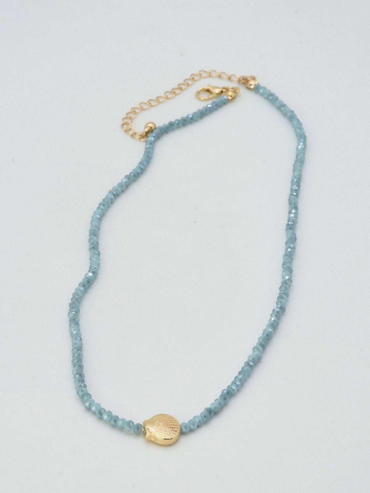 Beaded Shell Pendant Necklace