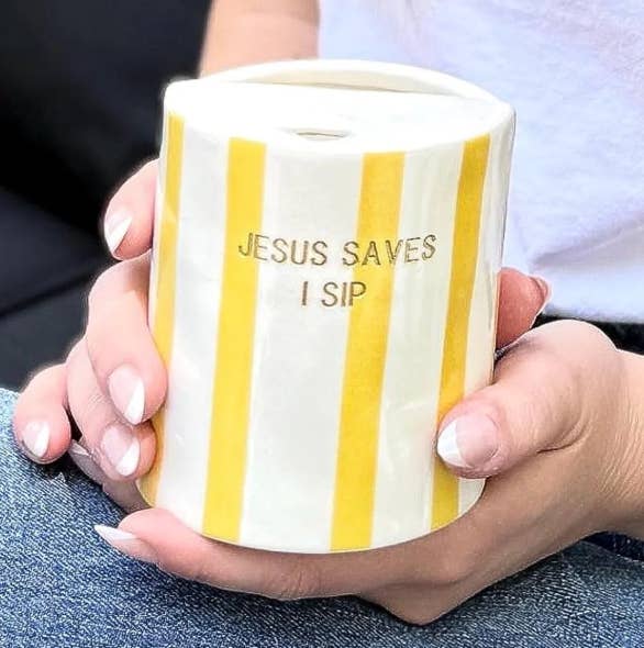 | "Jesus Saves I Sip" Coffee Cup