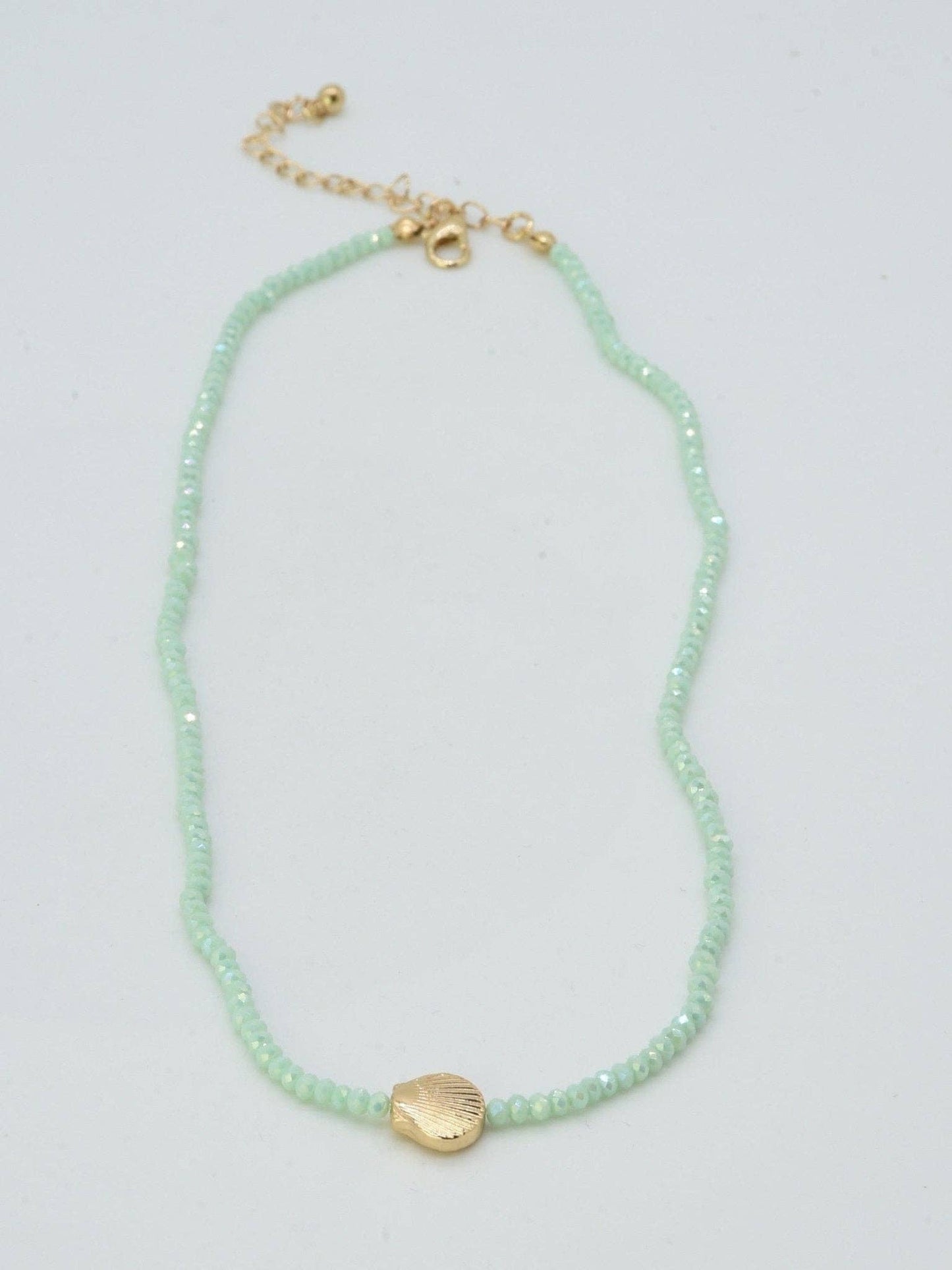 Beaded Shell Pendant Necklace