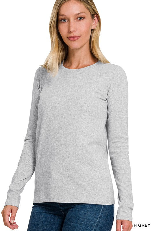 Cotton Crew Neck Long Sleeve