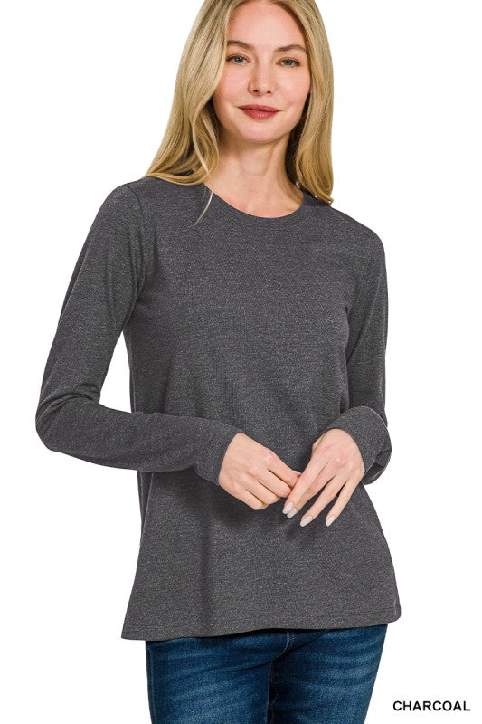 Cotton Crew Neck Long Sleeve