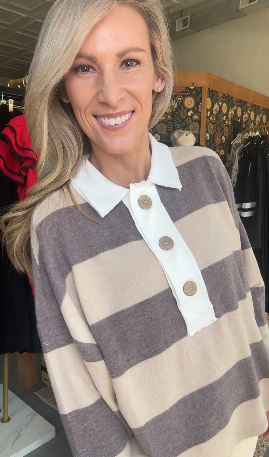 Brushed Stripe Polo