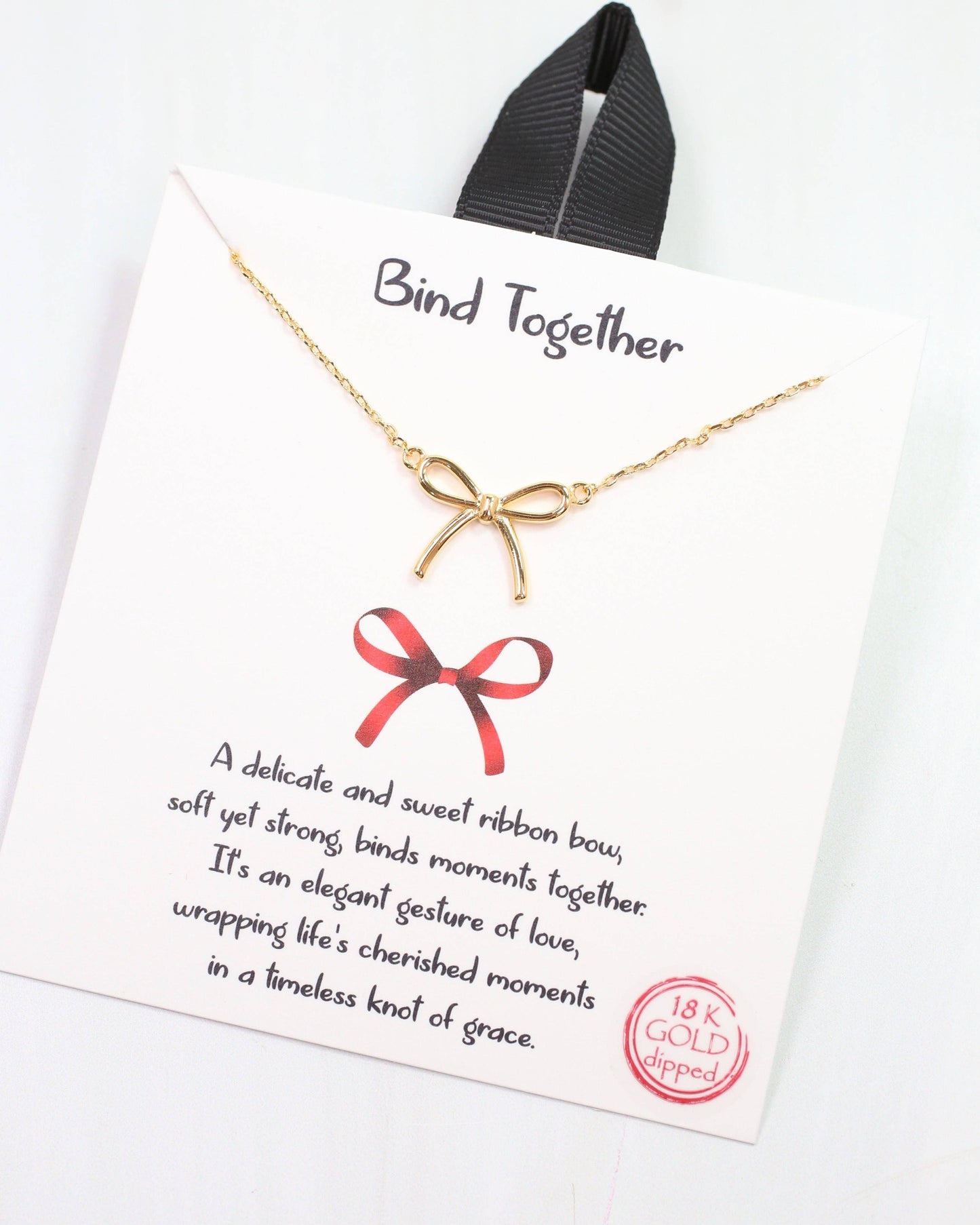 Bind Together Bow Necklace Gold