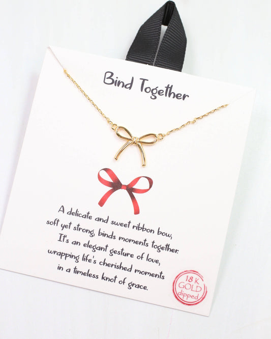 Bind Together Bow Necklace Gold
