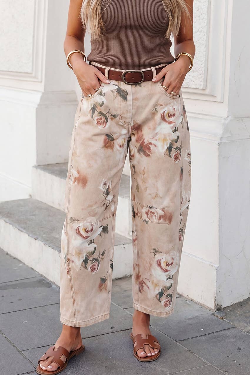 Retro Rose Floral Shift Jeans