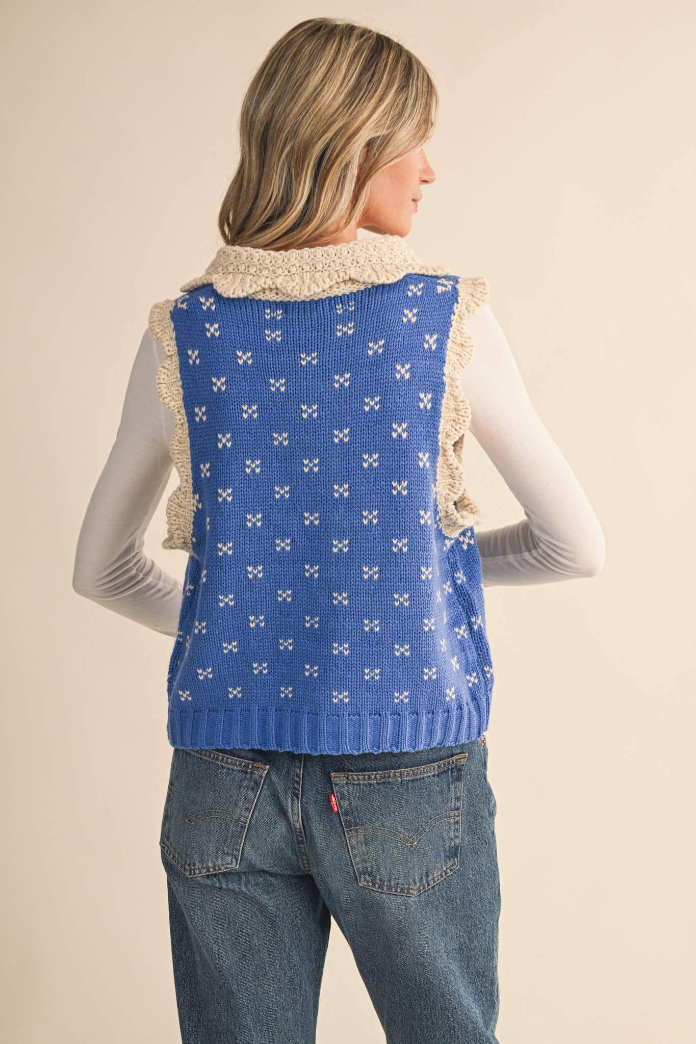 DOLL COLLAR SWEATER VEST