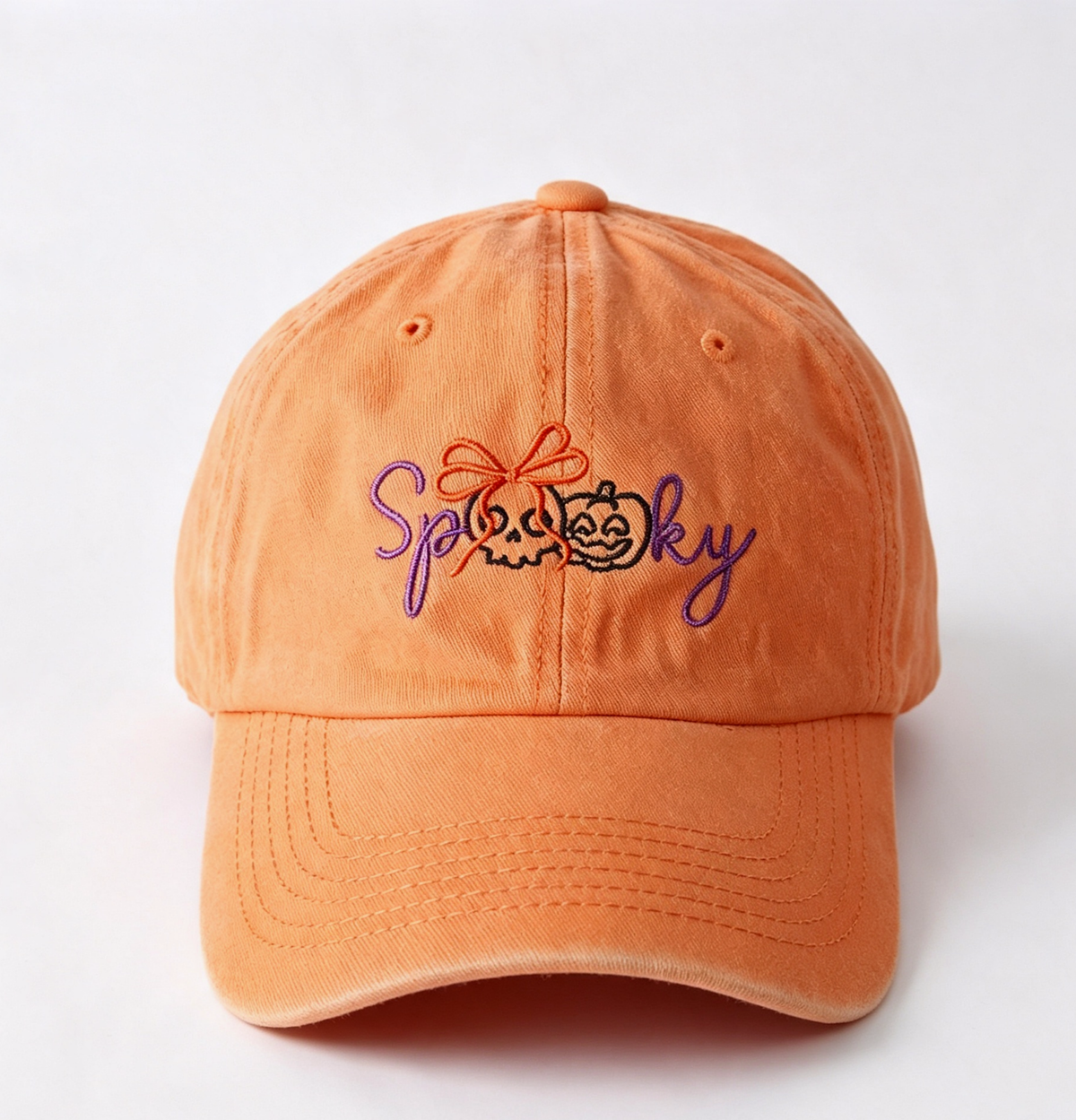 Pumpkin Face Embroidery Halloween Baseball Cap