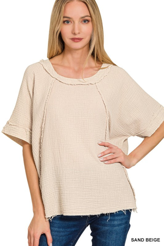 Double Gauze Raglan Top