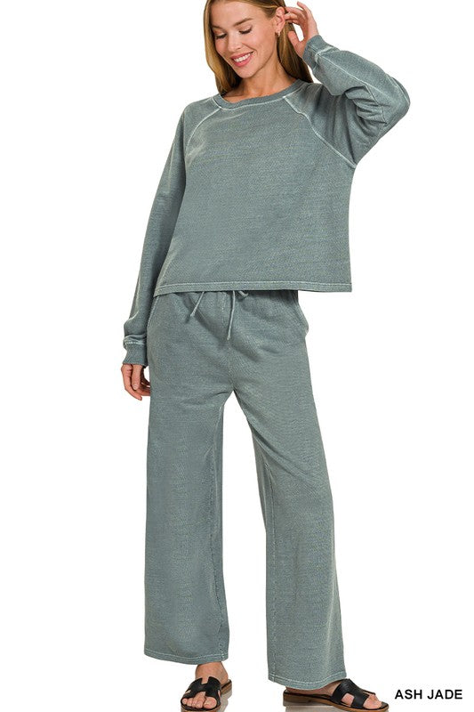 Washed Terry Pants Set