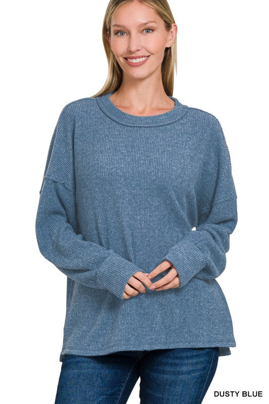 Brushed Ribbed Hacci Sweater