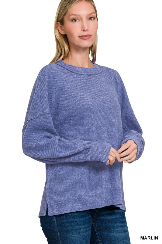 Brushed Ribbed Hacci Sweater