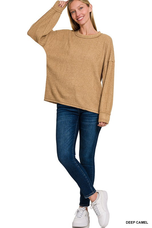 Brushed Ribbed Hacci Sweater