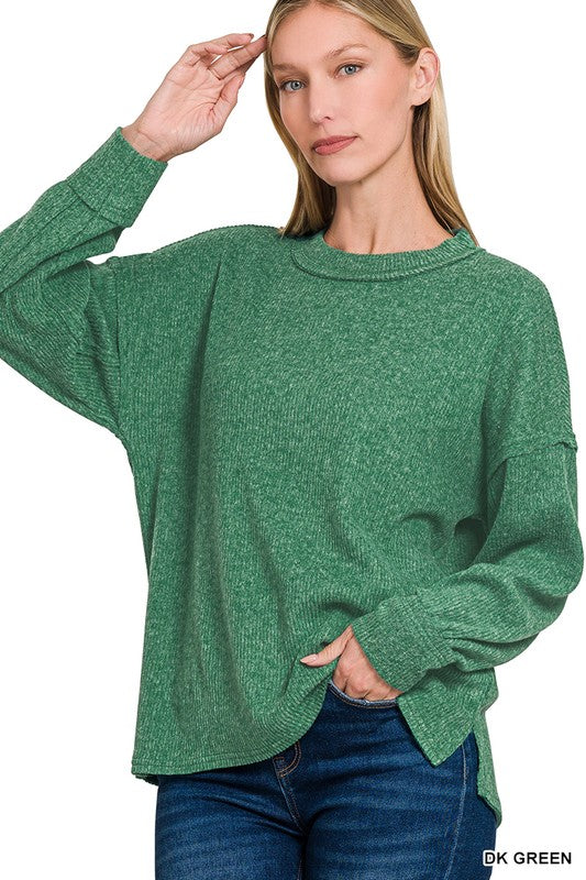 Brushed Ribbed Hacci Sweater