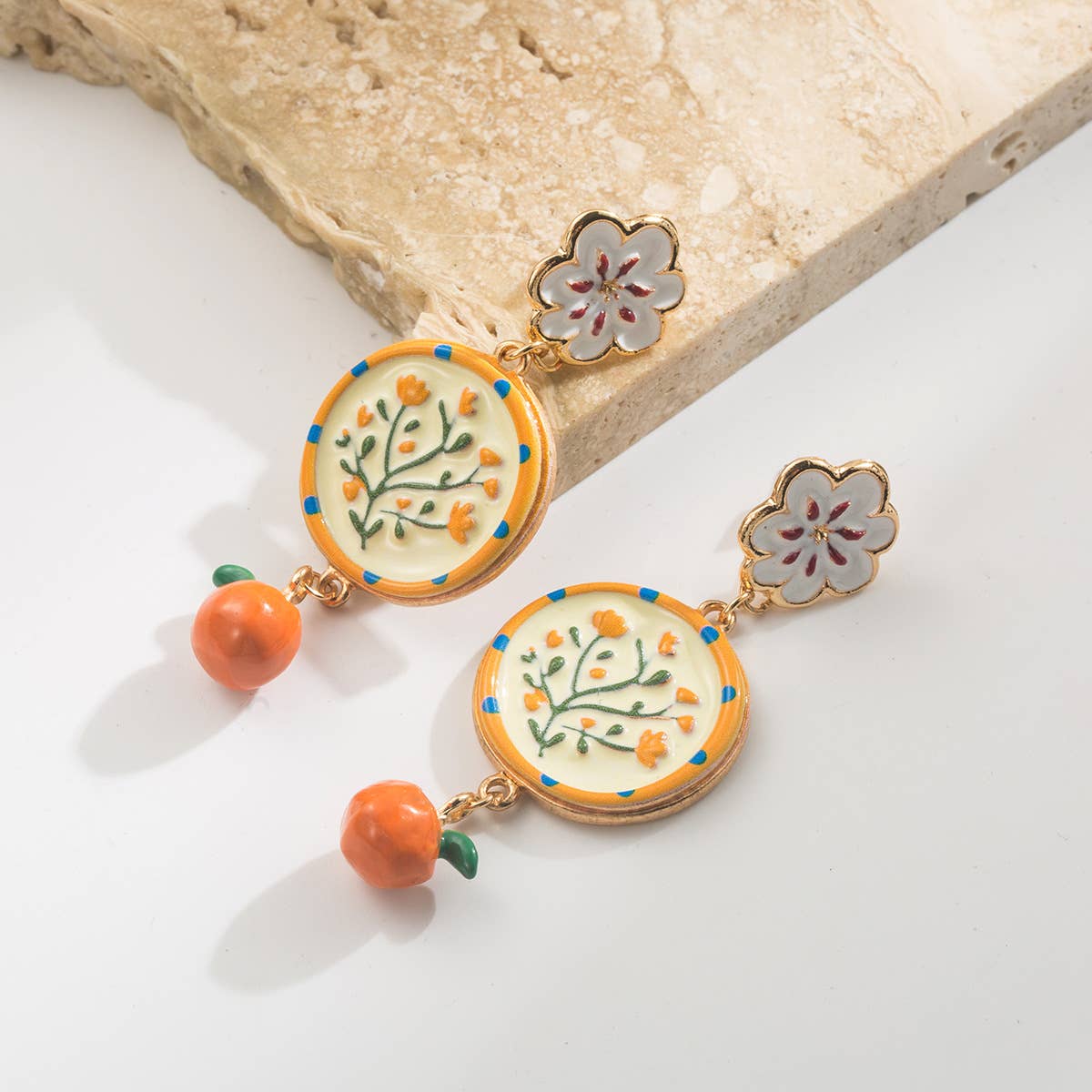 Flower Pendant Earrings